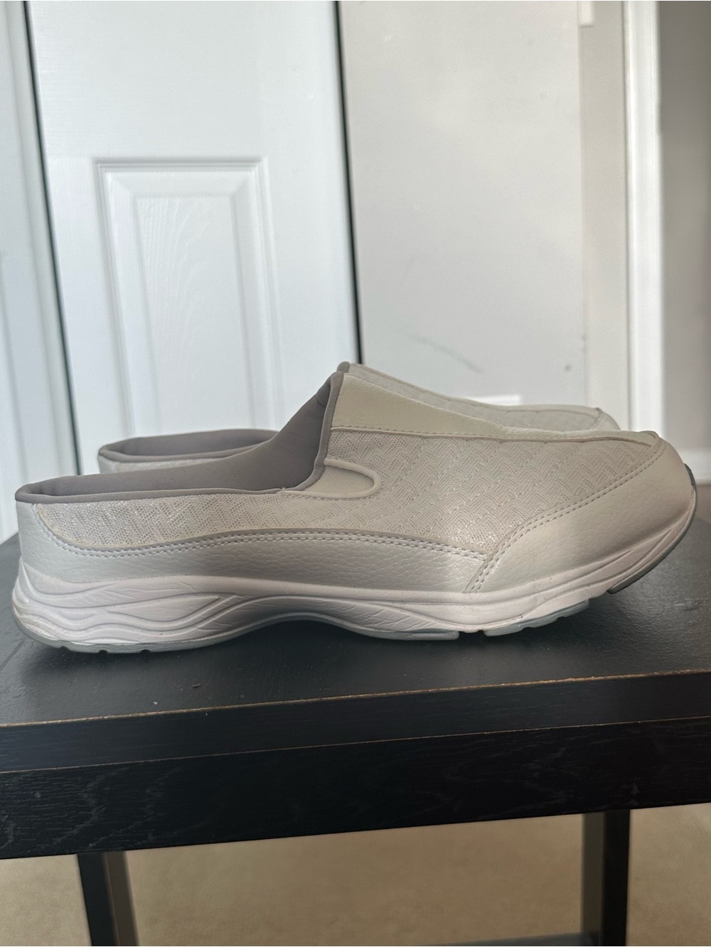 Athletic Works - White and gray slip-on comfort shoe - Size 9.5